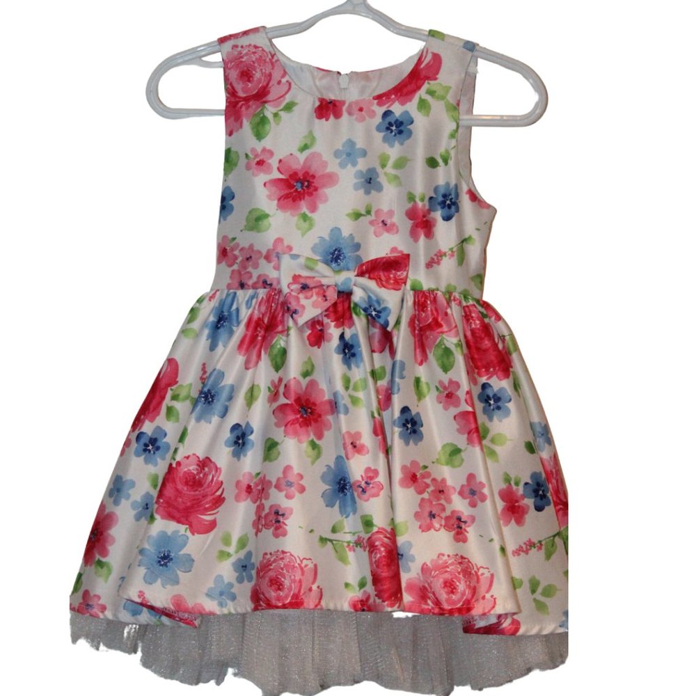 2/$25 🏷 Couture Princess Floral Satin Dress Size 3T